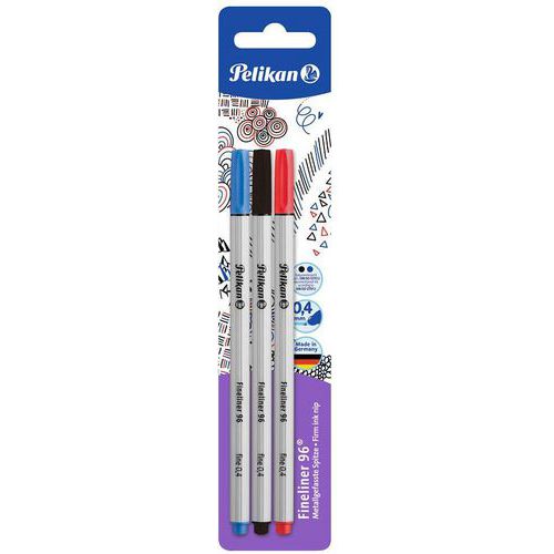 Fineliner 96 - set van 3 - assorti - Pelikan