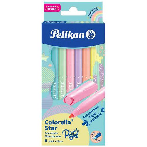 Viltstift Colorella Star Pastel - set van 6 - assorti - Pelikan