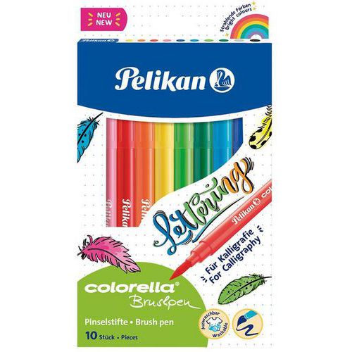 Penseelviltstif Colorella Brushpen - set van 10 - assorti - Pelikan