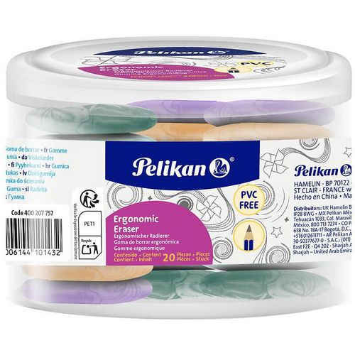 GUM ergonomische vorm - set a 20 - assorti - Pelikan