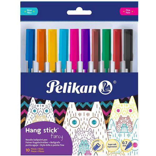 Balpen Hang Stick Fancy - set  a 10 - assorti - Pelikan