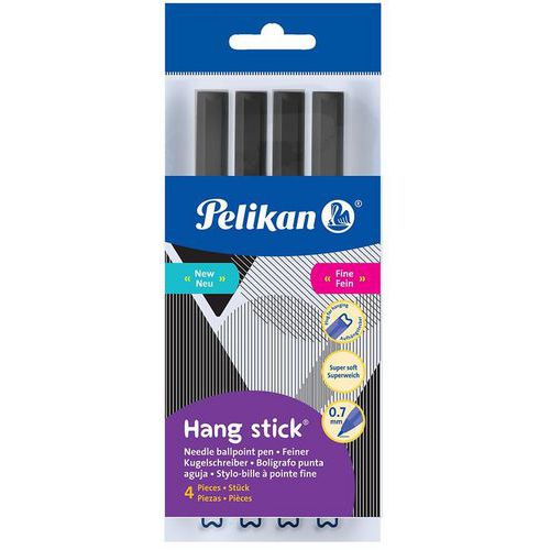 Balpen Hang Stick verpakt per 4 - zwart - Pelikan