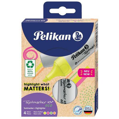 Markeerstift 490 Eco set a 4 - assorti - Pelikan