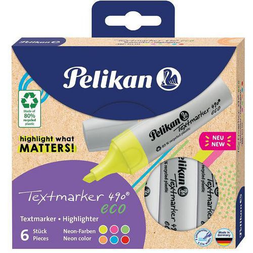 Markeerstift 490 Eco set a 6 - assorti - Pelikan