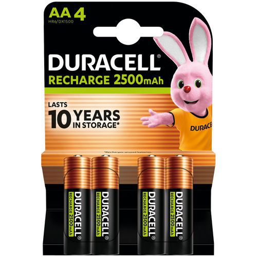 Oplaadbare batterij 2500 mAh AA LR6 - Set van 4 - Duracell