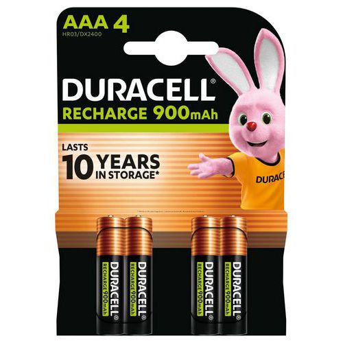 Oplaadbare batterij 900 mAh AAA LR3 - Set van 4 - Duracell