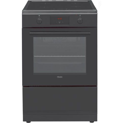 Fornuis inductie met oven RVS binnenzijde 65 liter zwart - Frilec