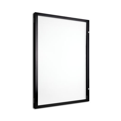 Buitenvitrine met draaideur - aluminium achterwand - zwart frame - AME
