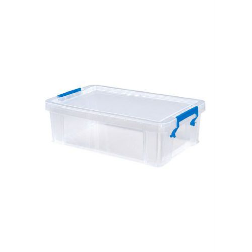 Plastic opbergdoos met clipvergrendelingsdeksel - transparant - 5,8 l - Manutan Expert