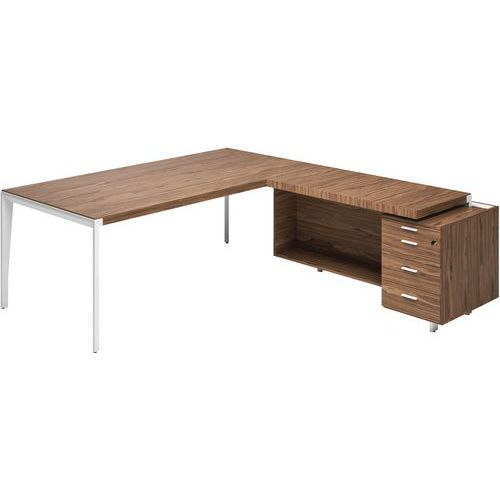 Ensemble bureau-retour à gauche gamme X9 - 232 cm - Quadrifoglio