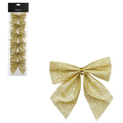 Kerstdecoratie vergulde strikjes - Mica Decorations