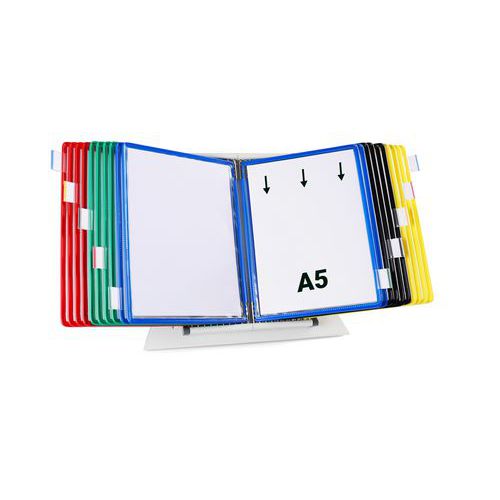 Zichtpanelensysteem wand metaal Tarifold A5 20 zichtpanelen - Djois