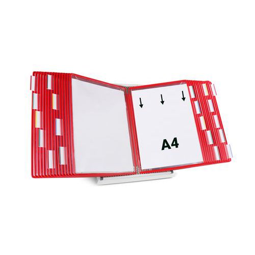 Zichtpanelensysteem bureau metaal Tarifold A4 30 zichtpanelen PP Djois