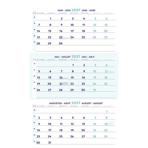 Kalender 2027 3 maanden