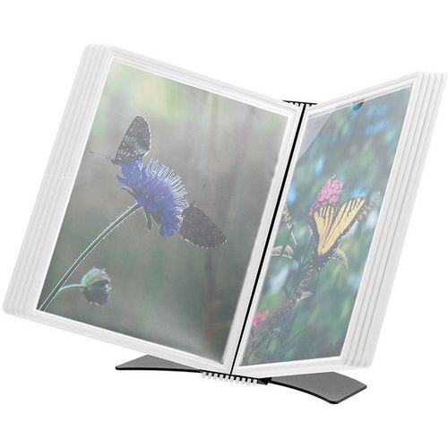 Support de bureau Premium: incl. 10 pochettes info Flex-o-Frame