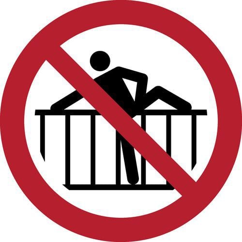Panneau pictogramme Interdiction d'escalader la clôture