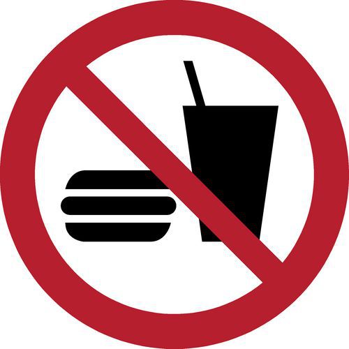 Panneau pictogramme Interdiction de manger et de boire