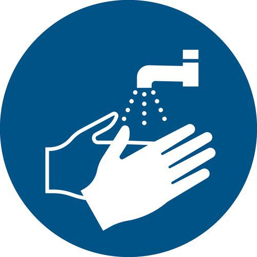 Panneau pictogramme lavage des mains obligatoire