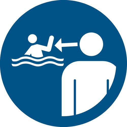 Panneau pictogramme surveiller les enfants au bord de l'eau