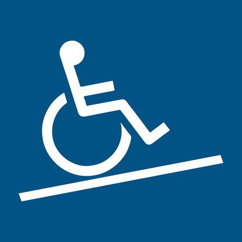 Pictogram Mindervalide-helling, Zelfklevend: nee, Materiaal: Polypropyleen, Type bord: Indicatie