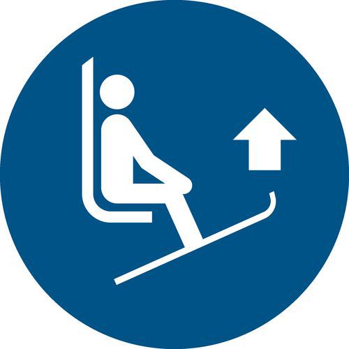 Panneau pictogramme lever les pointes des skis
