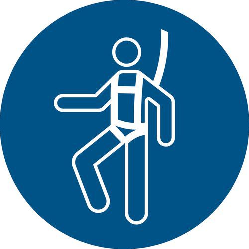Panneau pictogramme harnais de sécurité obligatoire