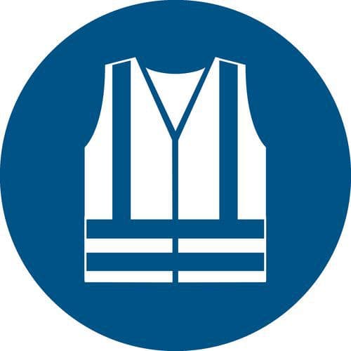 Panneau pictogramme veste de protection obligatoire