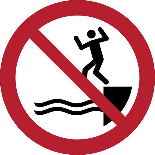 Panneau pictogramme Interdiction de sauter dans l'eau