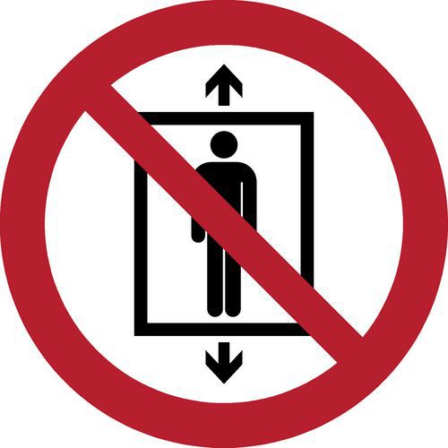 Pictogram Verboden lift te gebruiken door personen