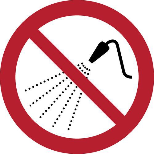 Pictogram Verboden met water te sproeien
