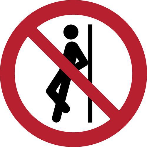 Pictogram Verboden te leunen Pictogram Verboden te leunen