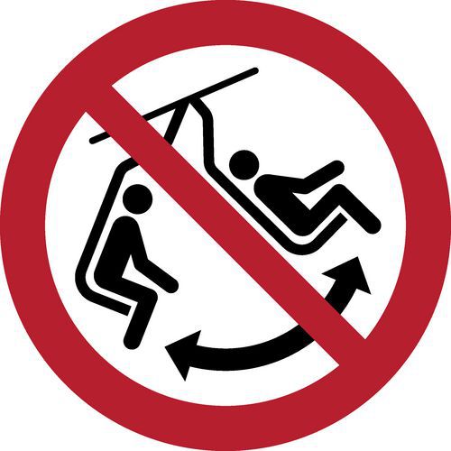 Pictogram Verboden te schommelen in skilift