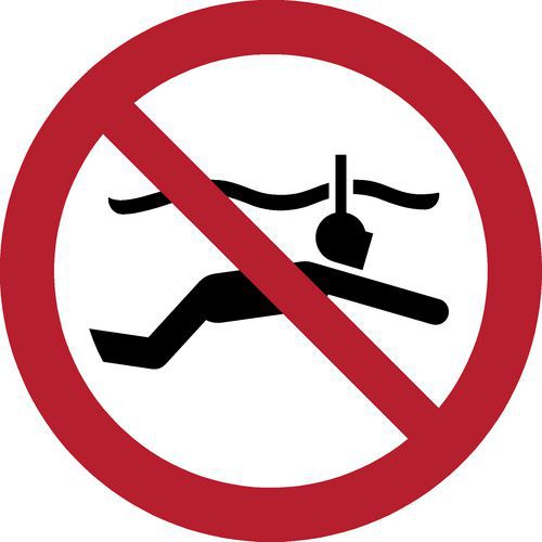 Panneau pictogramme Interdiction de nager sous l'eau