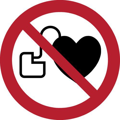 Panneau pictogramme Accès interdit aux personnes portant un pacemaker
