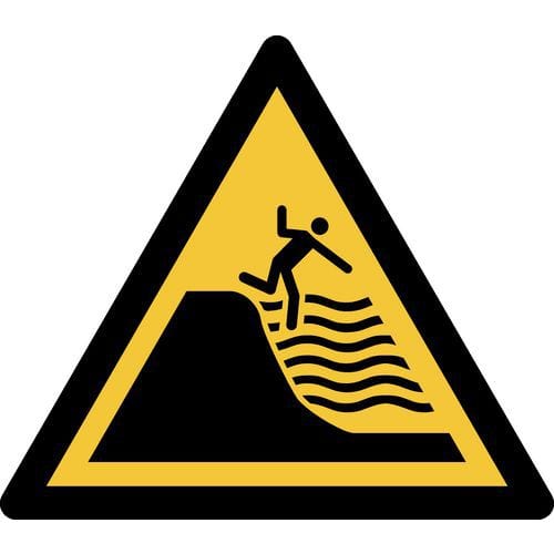 Pictogram Waarschuwing: steil aflopende strandbodem