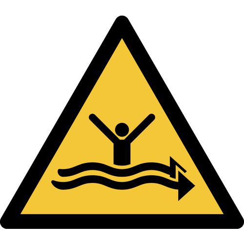 Pictogram Waarschuwing: sterke stroming Pictogram Waarschuwing: sterke stroming