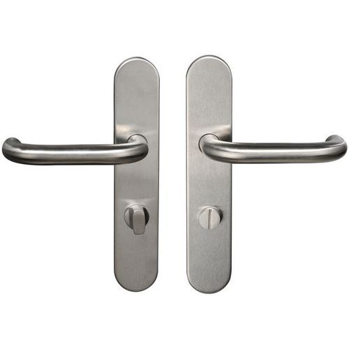 Poignée de porte inox sur plaque Tempo New Wave - Bricard