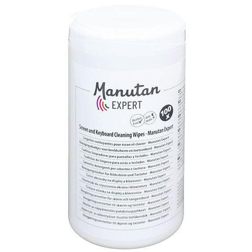 Reinigingsdoekjes voor beeldscherm en toetsenbord - Manutan Expert