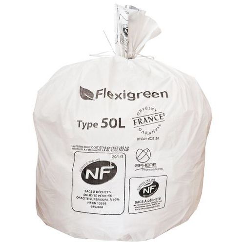 Afvalzak recyclebaar - Levensmiddelenafval - 30 l - Wit Afvalzak recyclebaar - Levensmiddelenafval - 30 l - Wit