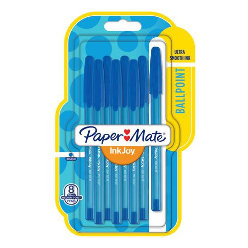 Balpen InkJoy 100 Cap Wrap™ met dop Paper Mate®, Inkt kleur: Blauw, Selectie telewerken: ja, Ergonomisch: nee