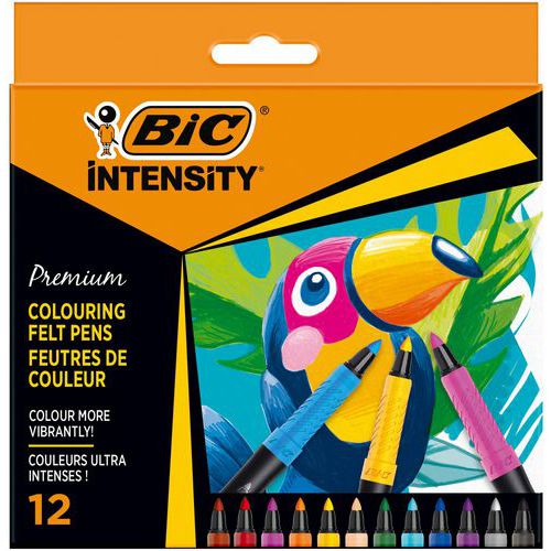Kleurenviltstiften Intensity - Afgeronde fijne punt - Assorti - BIC