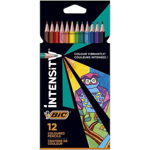 Crayon de Couleur Intensity Triangulaire Mine Douce assortis - BIC