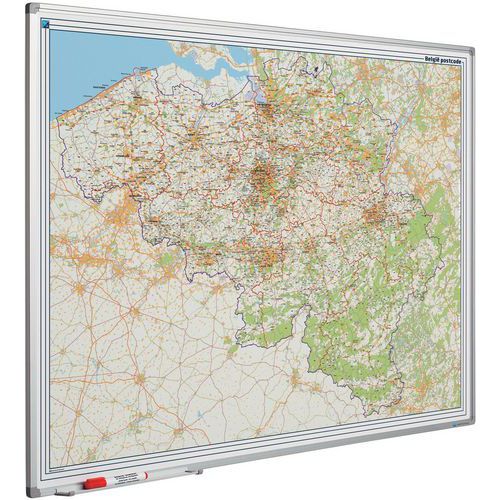 Landkaart whiteboard Softline profiel, België PC - Smit Visual