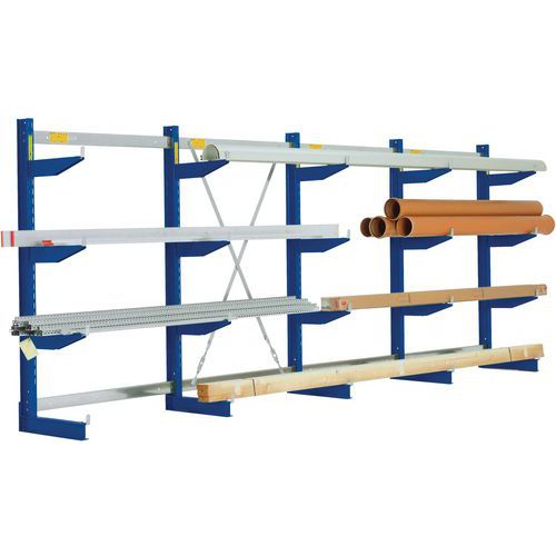 Draagarmstelling H 1980 mm, Hoogte: 198 cm, Aantal verdiepingen: 3, Coating: Epoxy