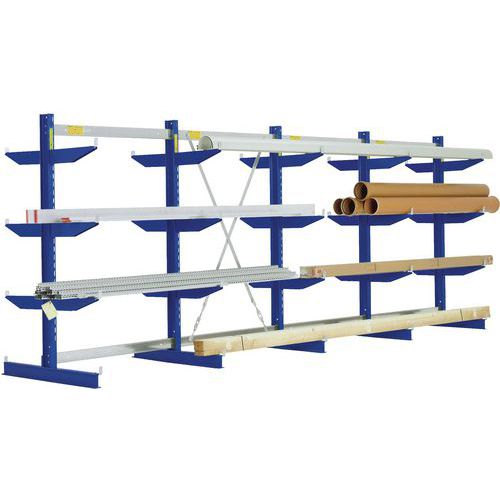 Draagarmstelling H 1980 mm, Hoogte: 198 cm, Aantal verdiepingen: 3, Coating: Epoxy