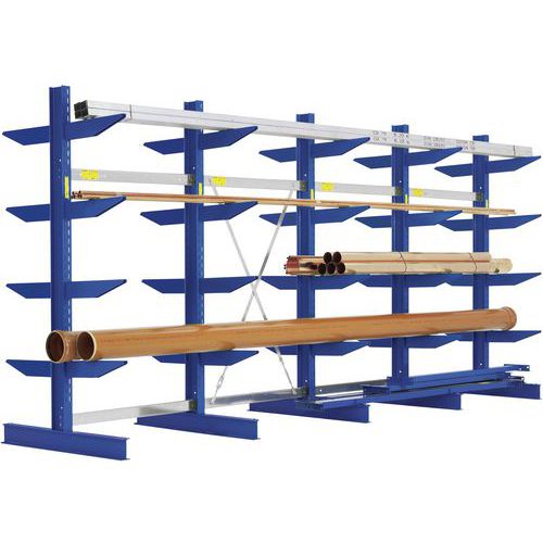 Draagarmstelling H 2500 mm, Hoogte: 250 cm, Aantal verdiepingen: 4, Coating: Epoxy