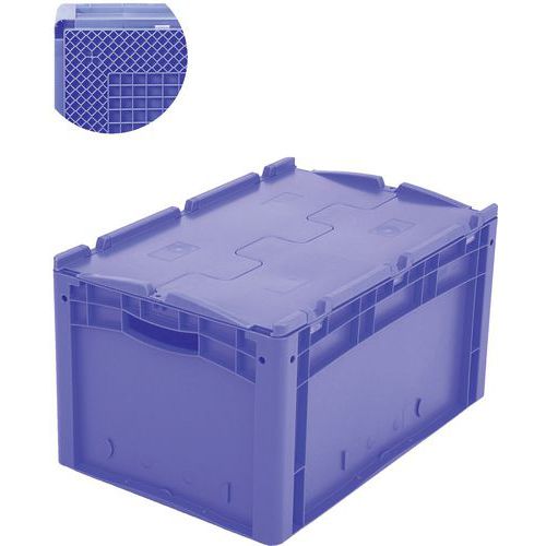 Eurostapelbak XL- met geribde bodem, Totale inhoud: 69 L, Stapelbaar: ja, Totale hoogte: 338 mm