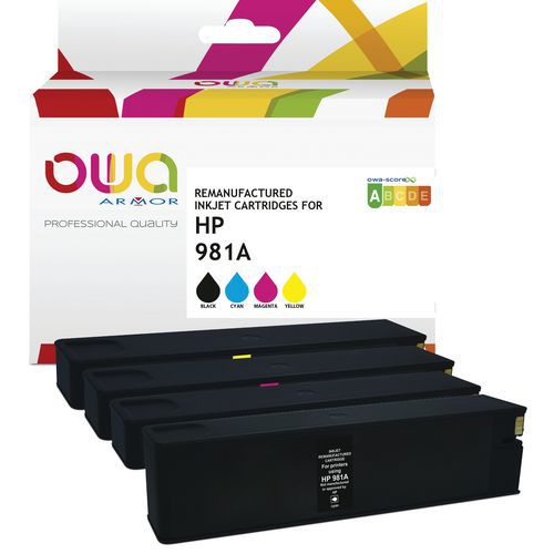 Inkjetcartridge refurbished HP 981A, Capaciteit (aantal bladen): 9000, Printer merk: HP