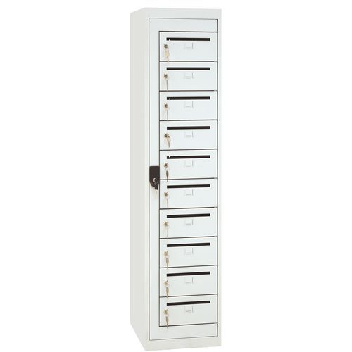 Postkast 10 vakken - 1 kolom breedte 400 mm - Op voet - Manutan