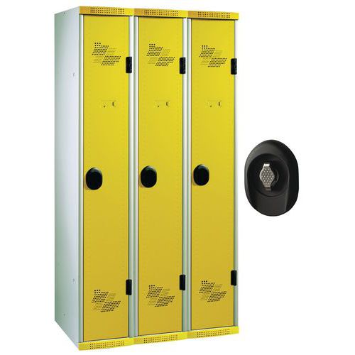 Garderobekast 3 kolommen Seamline Optimum® - kolombreedte 300 mm - op sokkel - Acial Garderobekast 3 kolommen Seamline Optimum® - kolombreedte 300 mm - op sokkel - Acial
